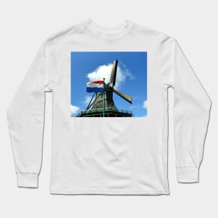 Dutch Windmill and Flag Long Sleeve T-Shirt